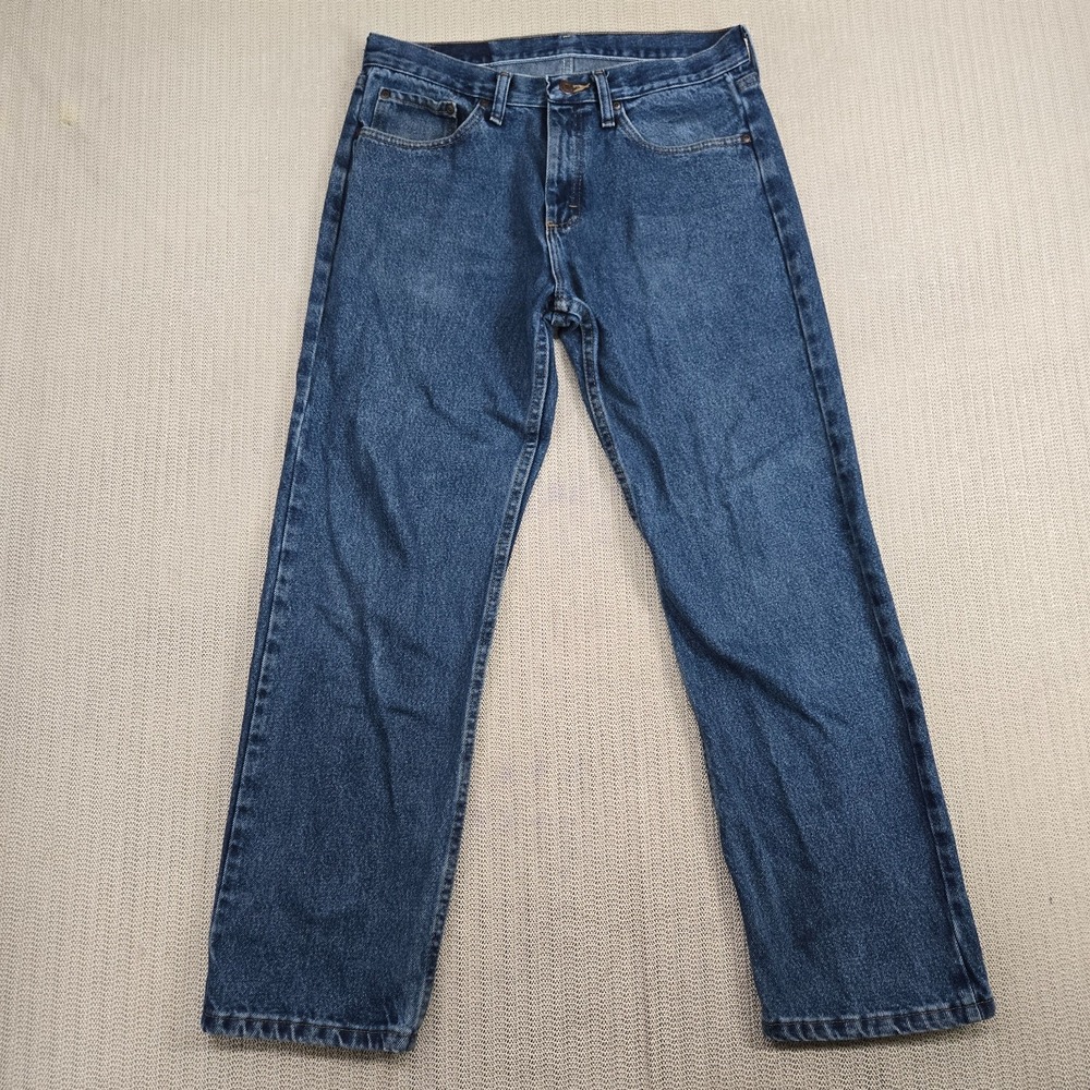 Vtg Wrangler Jeans Mens 32x30 Medium Wash Blue Relaxed Fit Straight Leg Denim